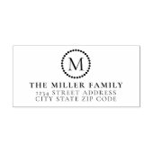 Monogram-Medallion-Rücksendeadresse Gummistempel (Prägung)