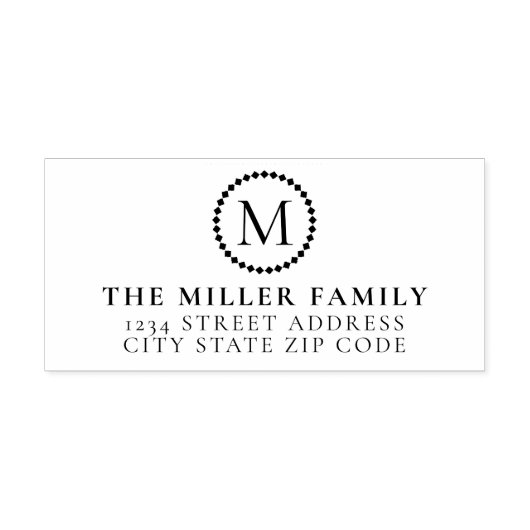 Monogram-Medallion-Rücksendeadresse Gummistempel (Prägung)