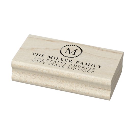 Monogram-Medallion-Rücksendeadresse Gummistempel (Stempel)