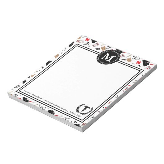Monogram - Medical Design Notepad Notizblock (Rotiert)