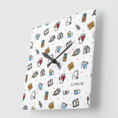 Monogram. Medical Pattern. For Doctors and Nurses Quadratische Wanduhr (Winkel)