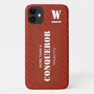Monogram MEHR ALS EIN ÜBERWINDER Christlich ROT Case-Mate iPhone Hülle