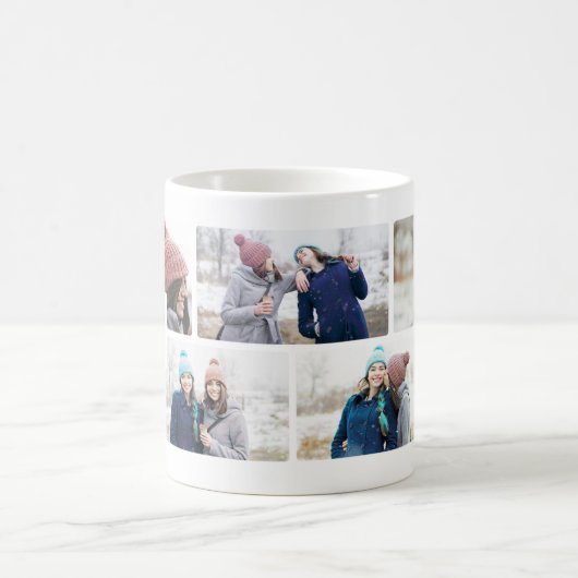 Monogram-Mehrfach-Foto-Layout Kaffeetasse (Mittel)