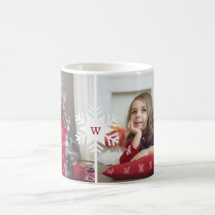 Monogram-Mehrfach-Foto-Layout Kaffeetasse