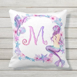 Monogram Mermaid Pillow - M Kissen