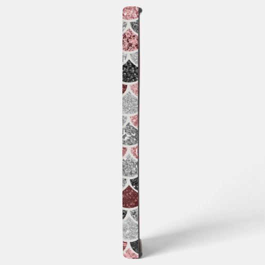 Monogram Mermaid Scanner Glitzer Rosa Silbername Samsung Galaxy Hülle (Linke Seite)