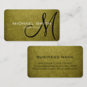 Monogram-Messingleather-Look Visitenkarte (Vorne/Hinten)