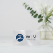 Monogram Metal Shine mit dem Pillar Logo Visitenkarte (Stehend Vorderseite)