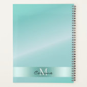 Monogram Metallic Aqua Blue Dripping Glitzer Planer (Rückseite)