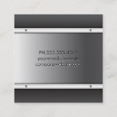 Monogram Metallic Background Quadratische Visitenkarte (Rückseite)