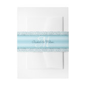 Monogram Metallic Blue Glitzer Wedding Einladungsbanderole (Vorderseite Beispiel)