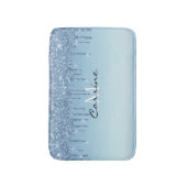Monogram Metallic Frozen Eis Blue Glitzer Drilling Badematte (Vorderseite Vertikal)