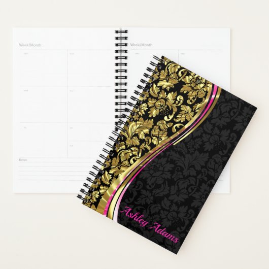 Monogram Metallic Gold Damask Planer (Anzeige)