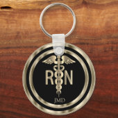 Monogram Metallic Gold für eine registrierte Krank Schlüsselanhänger (Vorderseite)