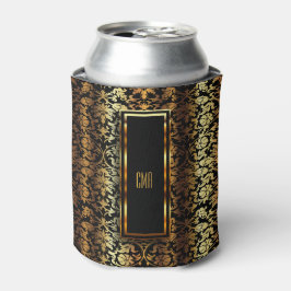 Monogram Metallic Gold und Black Damask Dosenkühler