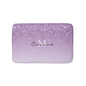 Monogram Metallic Lavendel Lila Glitzer Tropfen Badematte (Vorderseite)