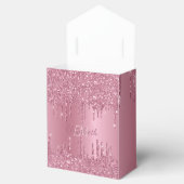Monogram Metallic Pink Dripping Glitzer Girly Geschenkschachtel (Geöffnet)