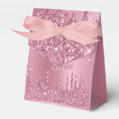 Monogram Metallic Pink Dripping Glitzer Girly Geschenkschachtel (Vorderseite)