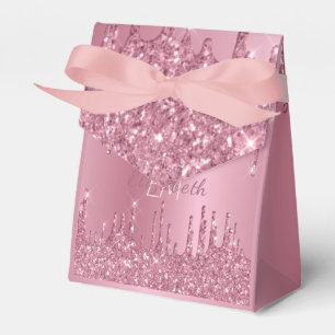 Monogram Metallic Pink Dripping Glitzer Girly Geschenkschachtel