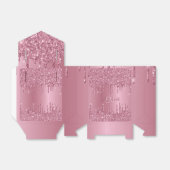 Monogram Metallic Pink Dripping Glitzer Girly Geschenkschachtel (Ungefaltet)