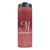 Monogram Metallic Pink Texter Personalisierter Nam Thermosbecher (Vorderseite)