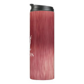 Monogram Metallic Pink Texter Personalisierter Nam Thermosbecher (Nach rechts gedreht)