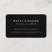 Monogram Metallic Silver Trim Gold Spatter Visitenkarte (Rückseite)