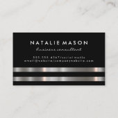 Monogram Metallic Silver Trim Leder Visitenkarte (Rückseite)