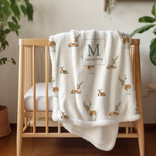 Monogram   Mid-Century-Modern-Weihnachts-Rentiere Sherpadecke