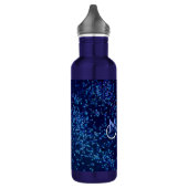 Monogram Midnite Blue Confetti Edelstahlflasche (Links)
