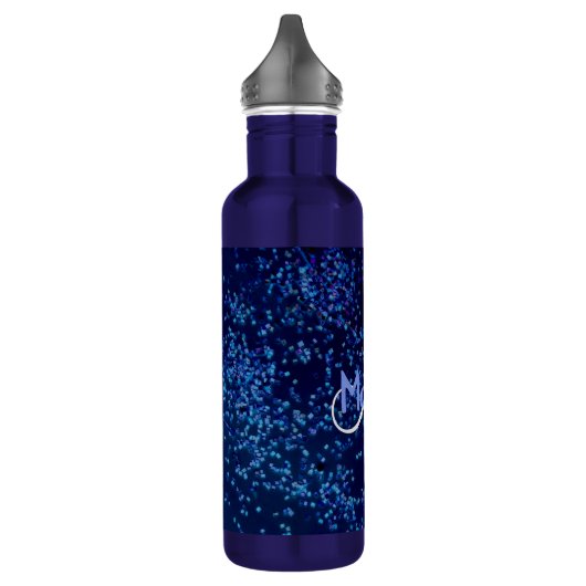 Monogram Midnite Blue Confetti Edelstahlflasche (Links)