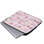 Monogram Milkshake Niedlich Blush Pink Retro Gesch Laptopschutzhülle (Vorne Knopf)