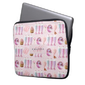 Monogram Milkshake Niedlich Blush Pink Retro Gesch Laptopschutzhülle (Vorderseite Links)