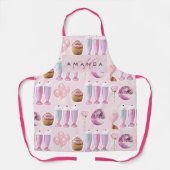 Monogram Milkshake Niedlich Blush Pink Retro Gesch Schürze (Vorderseite)