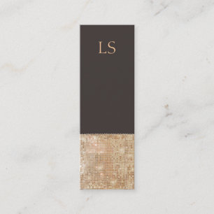 Monogram Mini Gold Sequin Business Card Visitenkarte