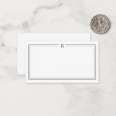 Monogram Mini Note Card Classic Office Stationery Mitteilungskarte (Vorderseite/Rückseite Beispiel)