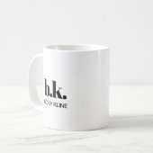Monogram Minimal Classic elegant Schwarz und Weiß Kaffeetasse (Vorderseite Links)