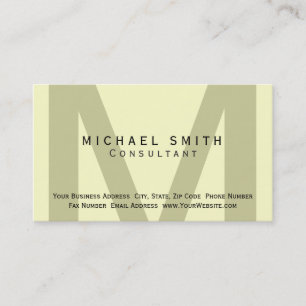 Monogram Minimal Consultant-Visitenkarte Visitenkarte