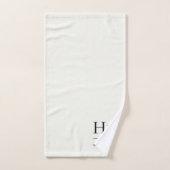 Monogram Minimal Elegant Ivory Chic Stylish Simple Badhandtuch Set (Handtuch)