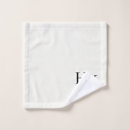 Monogram Minimal Elegant Ivory Chic Stylish Simple Badhandtuch Set (Waschlappen)