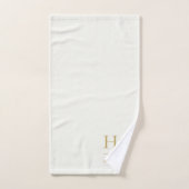 Monogram Minimal Elegant Ivory Gold Stylish Simple Badhandtuch Set (Handtuch)