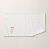 Monogram Minimal Elegant Ivory Gold Stylish Simple Badhandtuch Set (Handtuch)