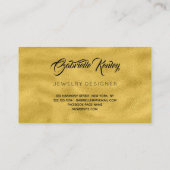 Monogram-Minimal-Gold aus schwarzem Leder Visitenkarte (Rückseite)