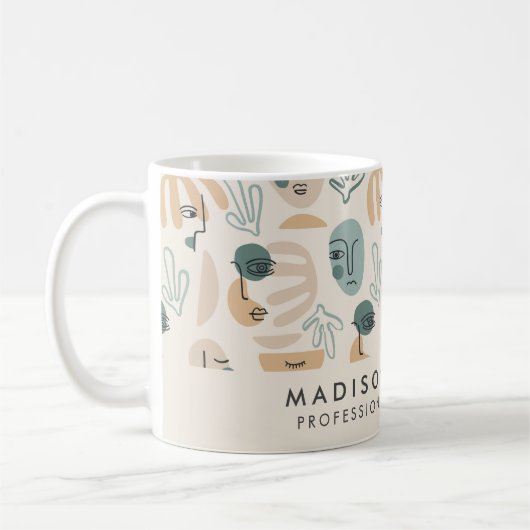 Monogram Minimal Moderne Kaffee Tasse (Links)