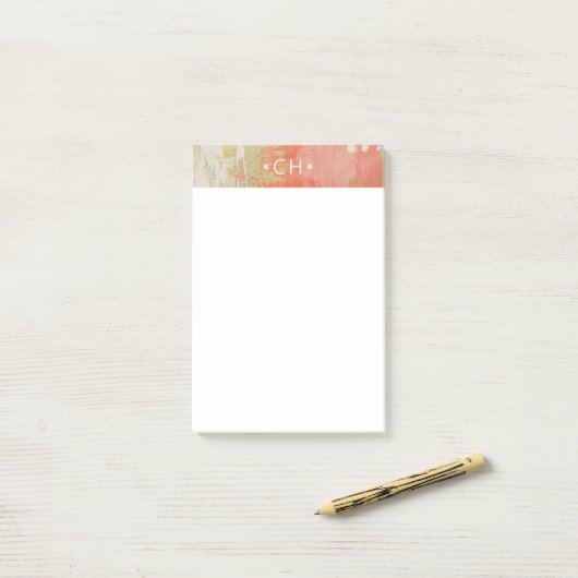 Monogram Minimal Modernes, stilvolles Abstraktes P Post-it Klebezettel (Auf Schreibtisch)