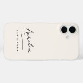 Monogram Minimal neutrale einfache Skriptsignatur Case-Mate iPhone Hülle (Rückseite (Horizontal))