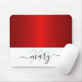 Monogram Minimal Red Schwarz-weiß Modern Mousepad (Mit Mouse)
