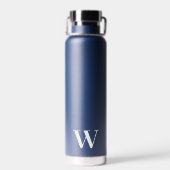 Monogram Minimal Wedding Navy Wasserflasche Gesche Trinkflasche (Rückseite)