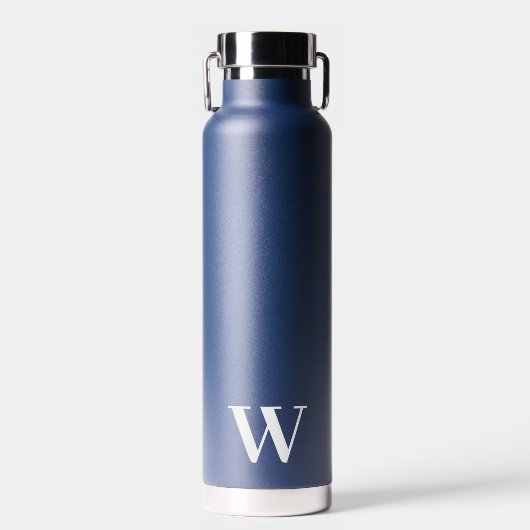 Monogram Minimal Wedding Navy Wasserflasche Gesche Trinkflasche (Vorne)