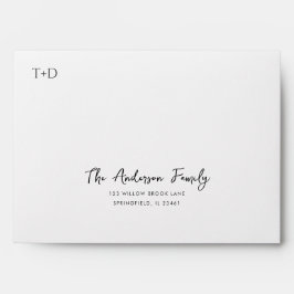 Monogram Minimalist A7 5x7 Wedding Invitation